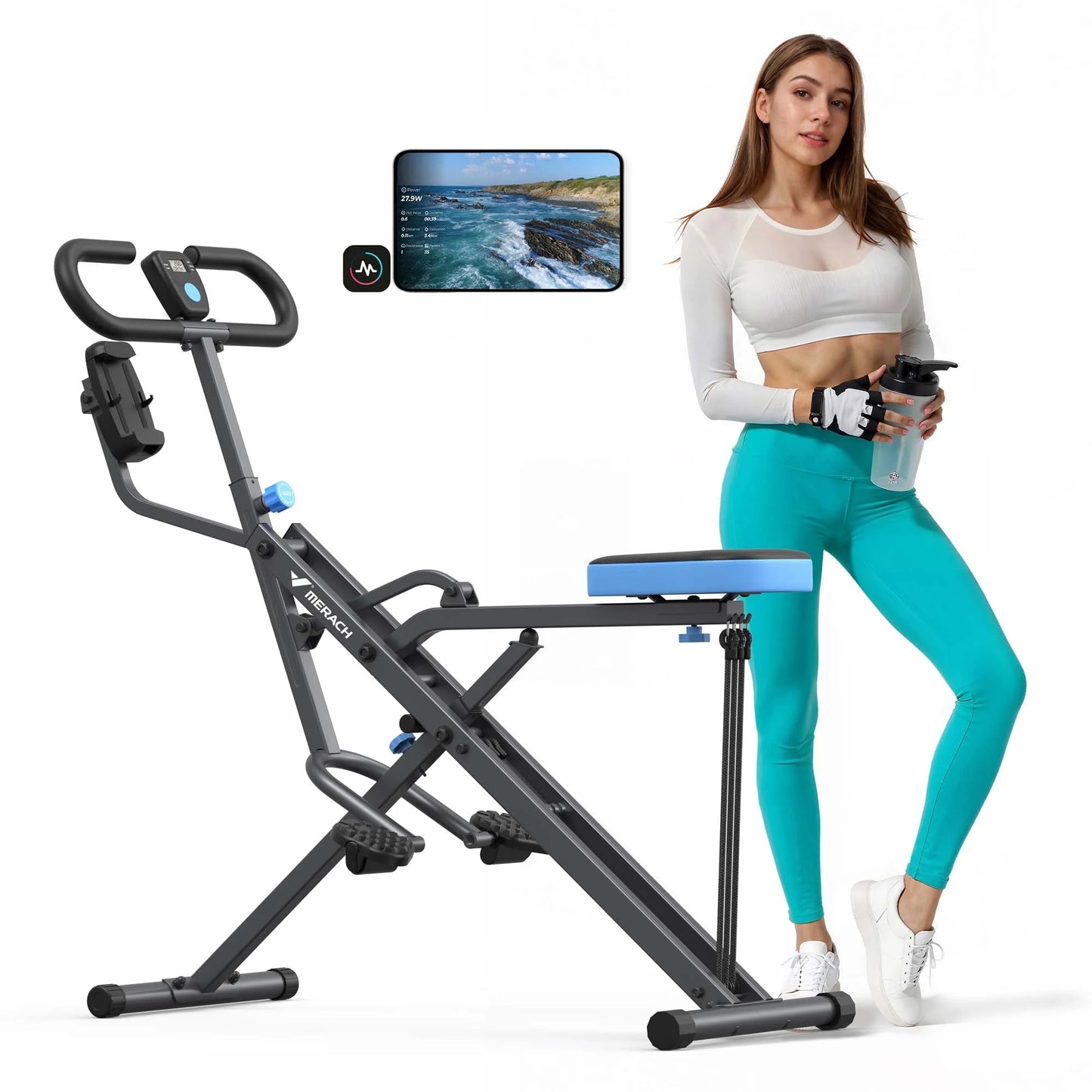 Adjustable Squat Trainer with Triple Resistance Bands for Total Lower Body Strength